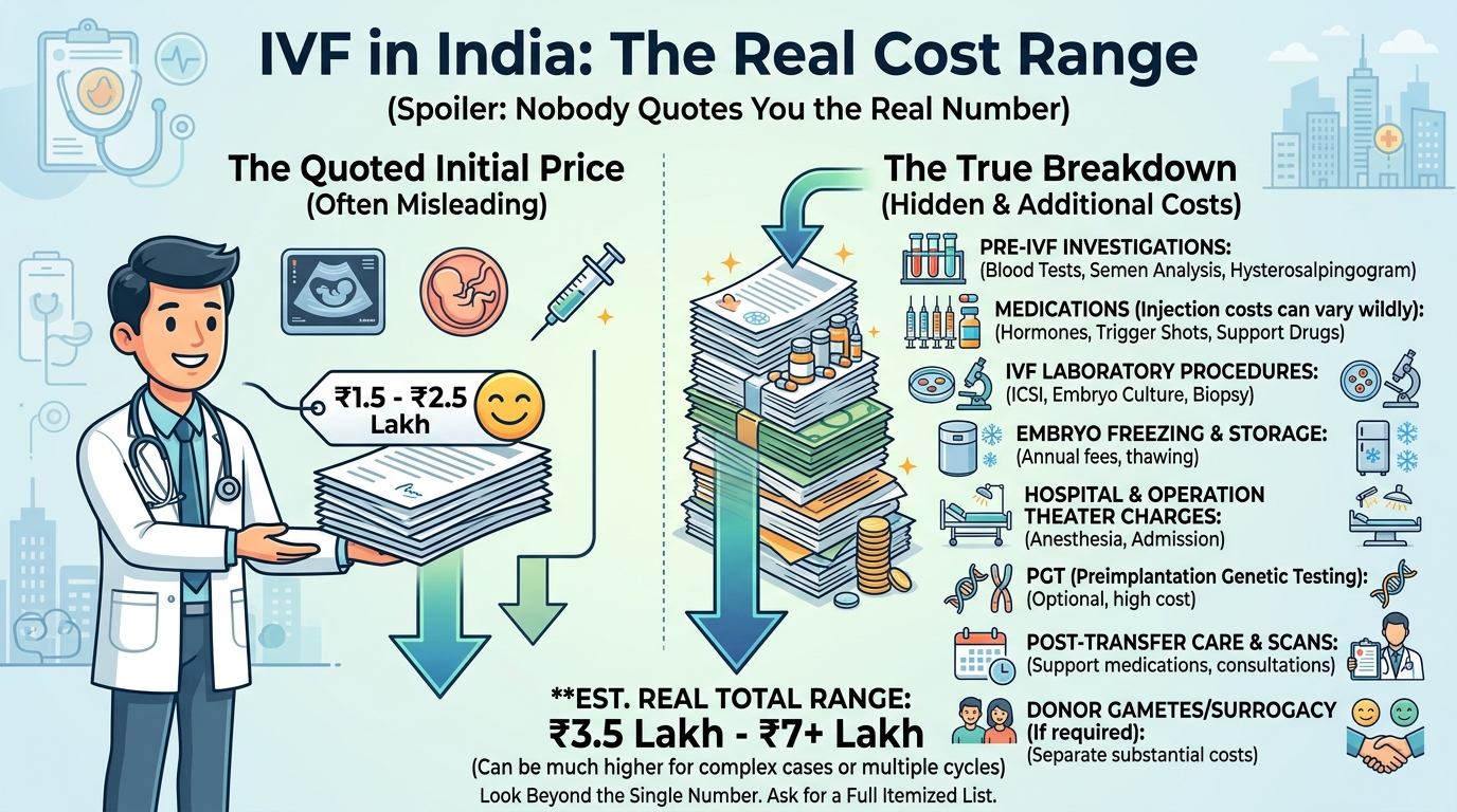 IVF in India: The Real Cost Range (Spoiler: Nobody Quotes You the Real Number)