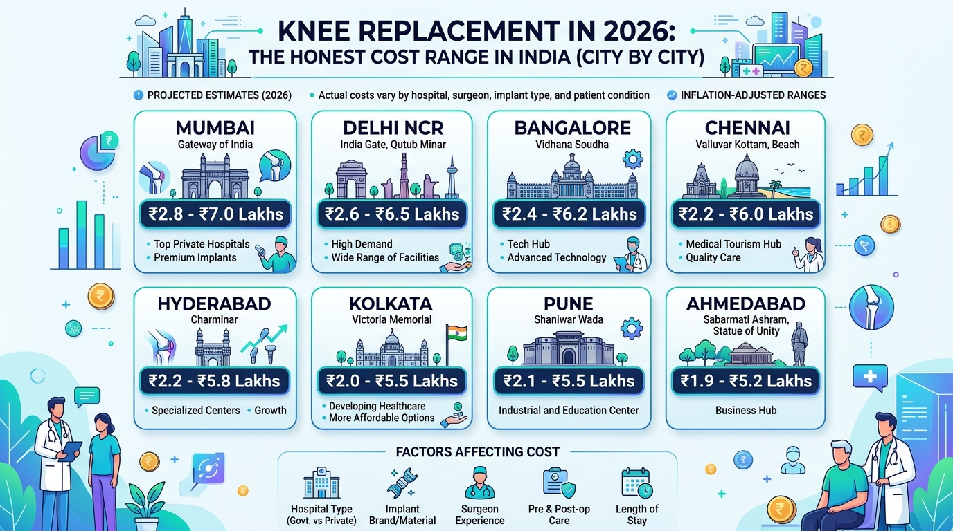 Knee Replacement in 2026: The Honest Cost Range, City by City