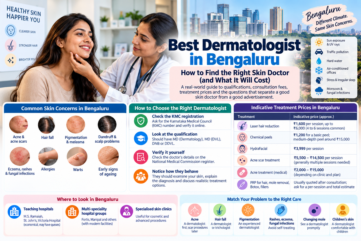 Best Dermatologist in Bengaluru: How to Find the Right Skin Doctor (and What It Will Cost)